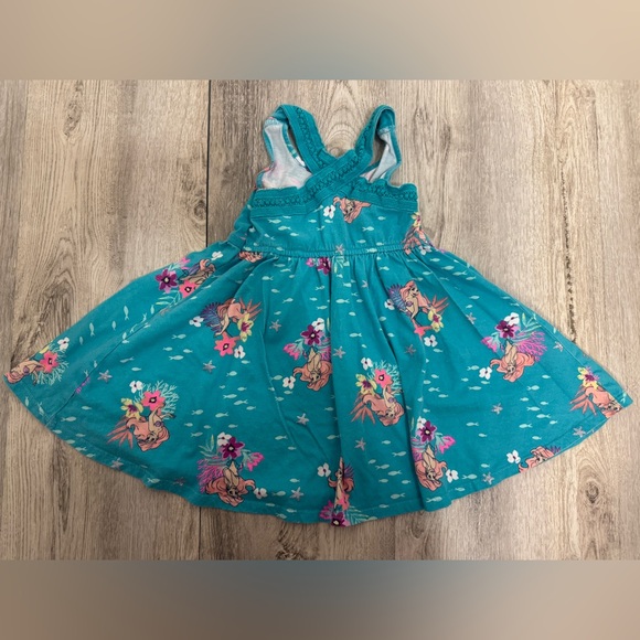 Jumping Beans Teal Little Mermaid Dress with Floral Print - Picture 5 of 5